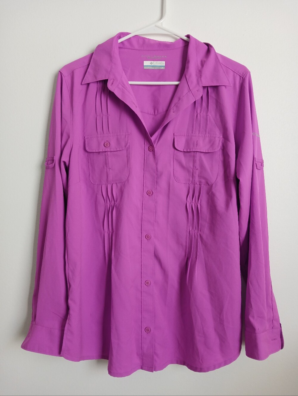 Columbia Omnishade Sun Protection Shirt Size Large Pink